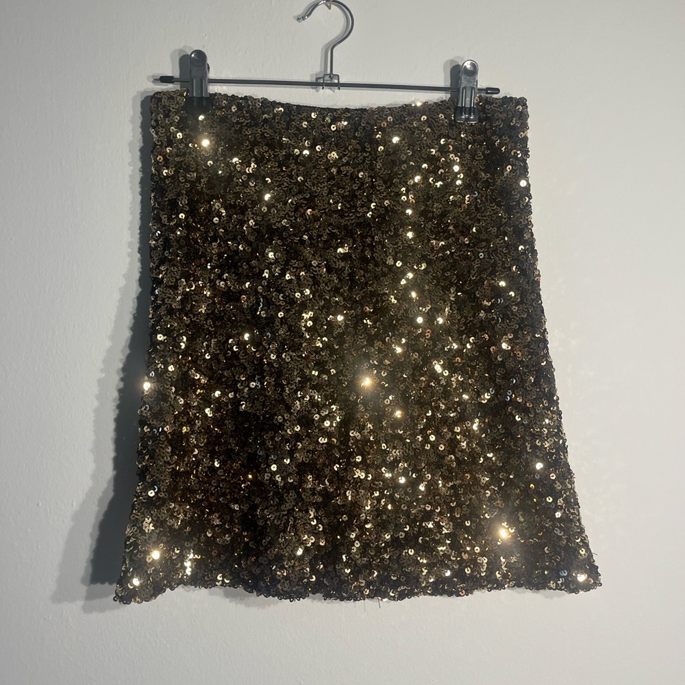 Zara gold sequin mini skirt